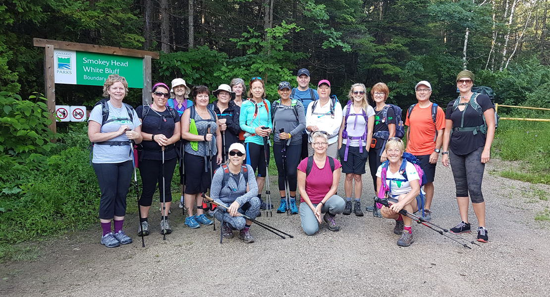 A group of women on a hike.