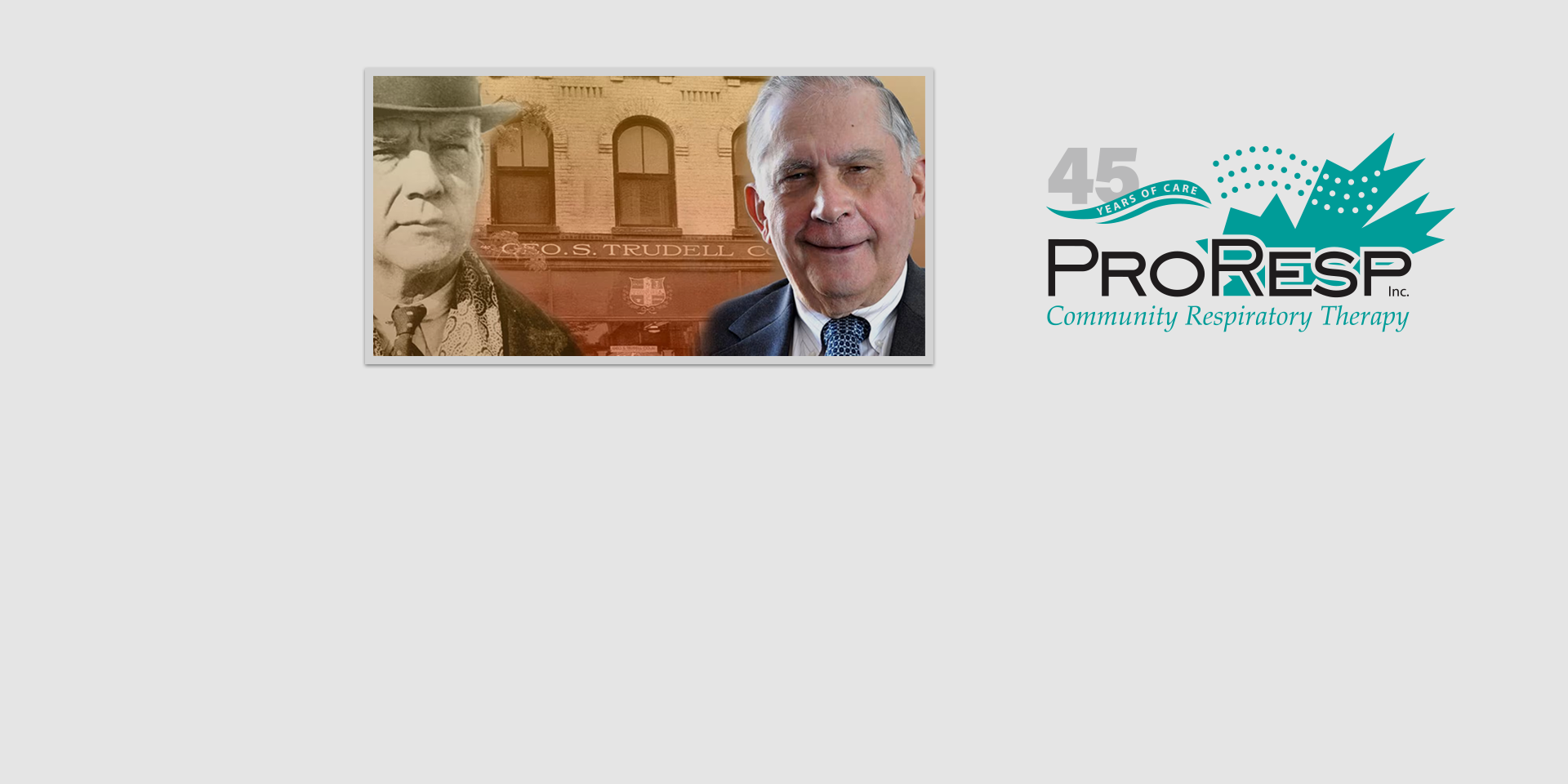 Photo of our founders and the anniversary Logo