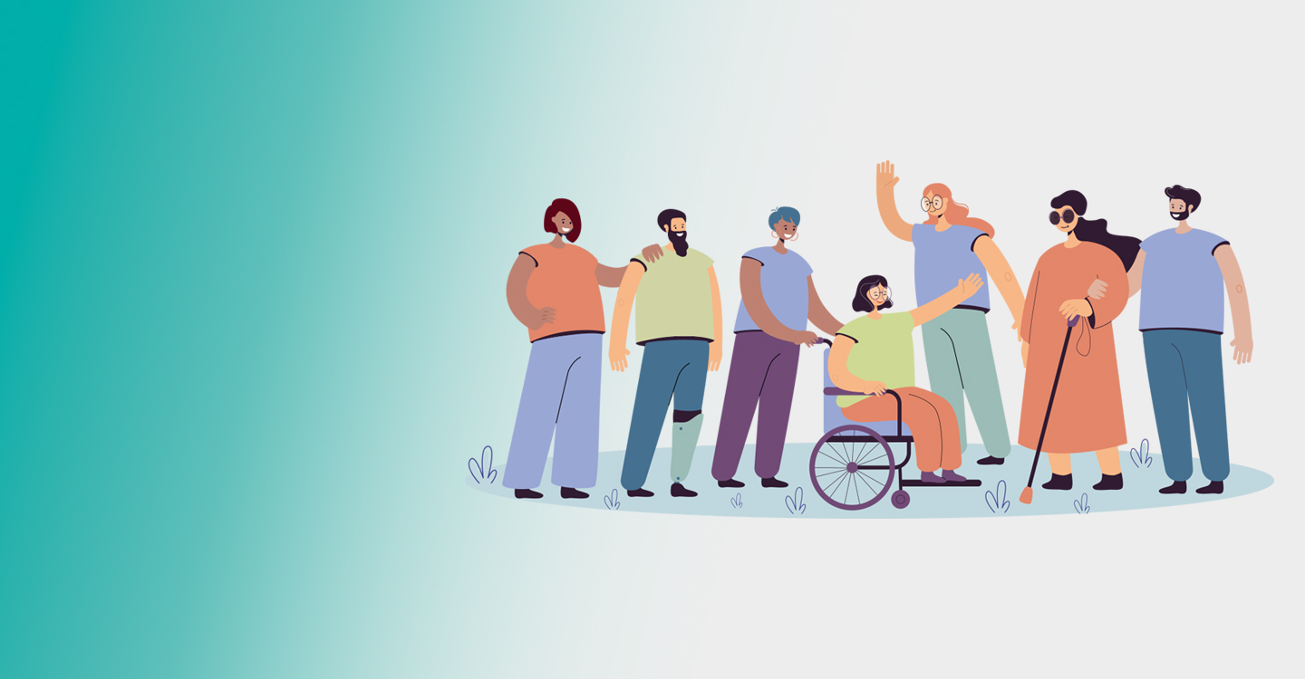 Group of people with different abilities