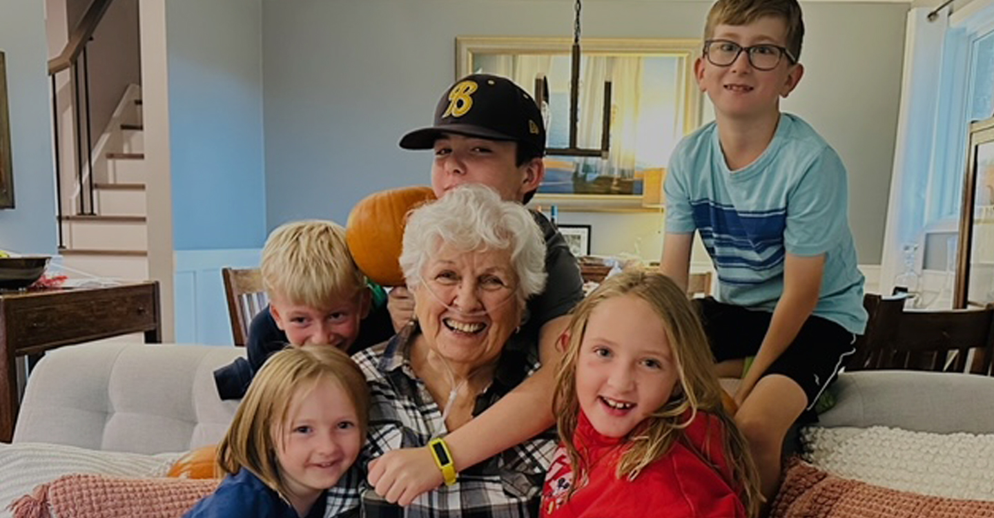 grandmother with grand children