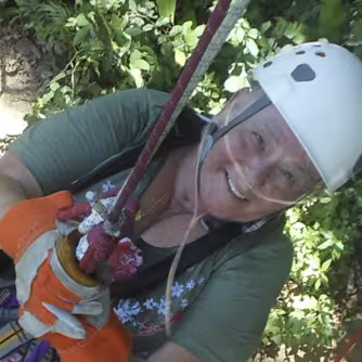 Woman wearing Oxygen zip lining